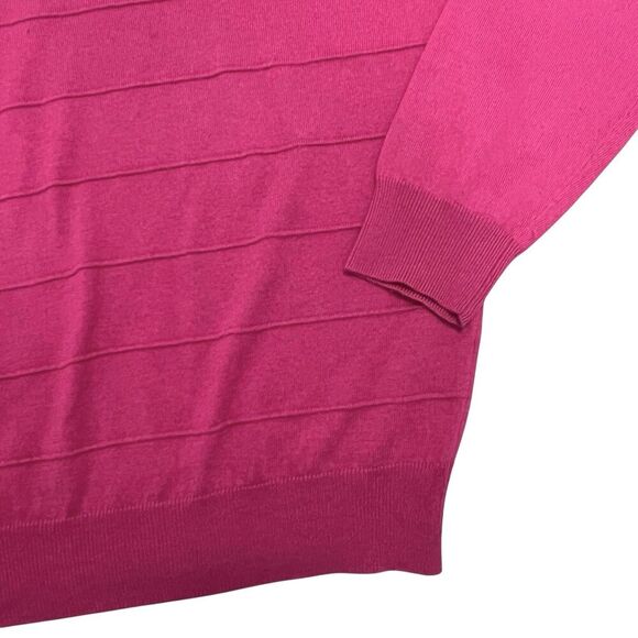 Saks Fifth Avenue Silk Cashmere Sweater V-Neck Long Sleeve Pink Magenta Men’s XL - Picture 4 of 7